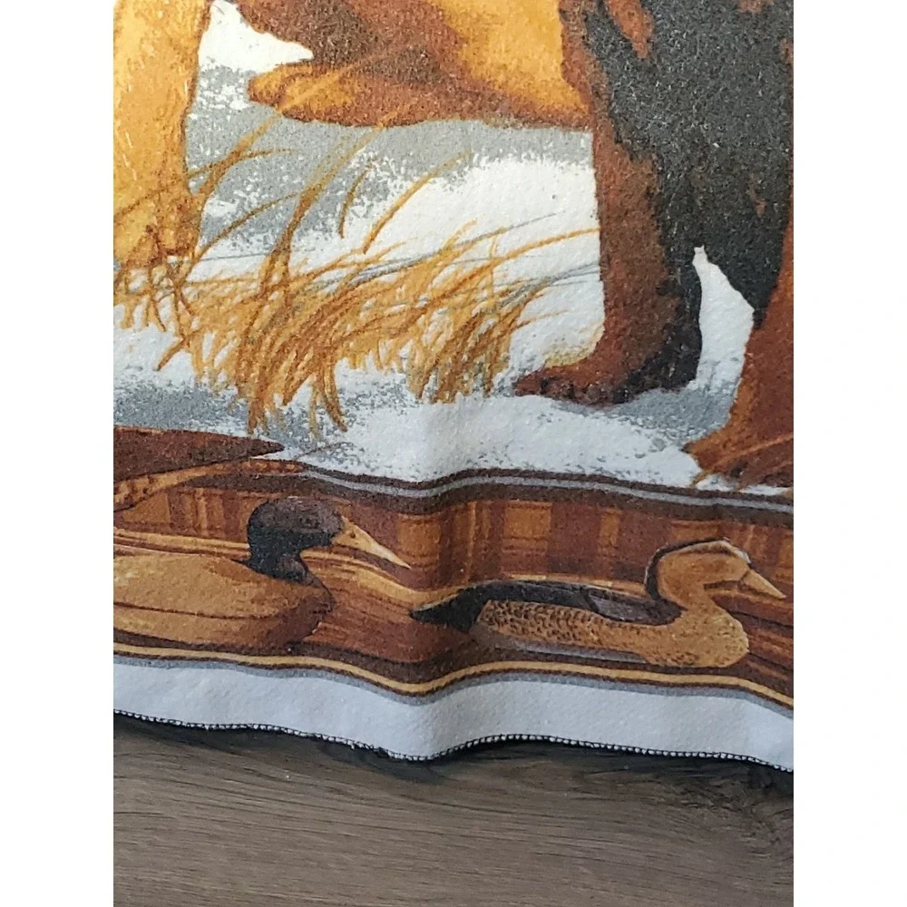 Vntg. 1980s Hunting Dogs‎ Blanket - Labs/Ducks/Wildlife/Polyester/Nostalgia/GenX